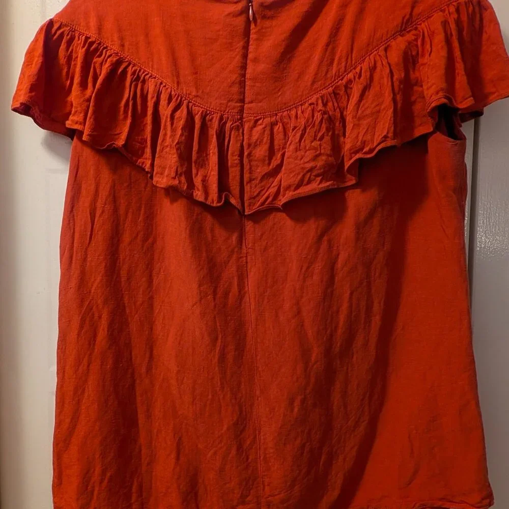 Orange Ruffle Top - Picture 2 of 7